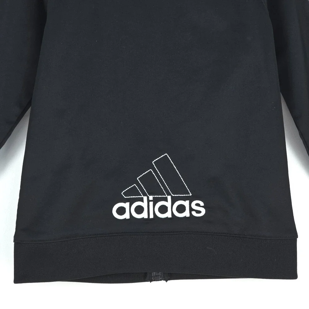 Adidas Tricot‎ Jacket Boys 6 Long Sleeve Big Logo 3 Stripe Center Activewear